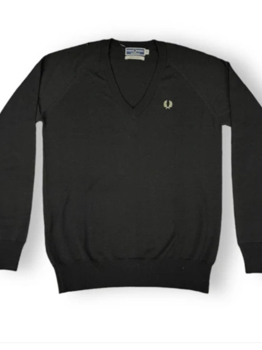 New Fred Perry Women's Classic V-Neck Sweater In Black